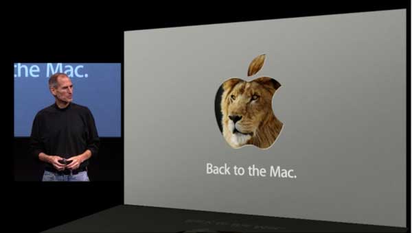 Apple CEO Steve Jobs at the Back to the Mac session yesterday
